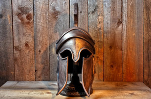 Casque de guerrier spartiate grec en métal, style corinthien antique, réplique historique, objet décoratif de collection pour la maison avec support - Product Image 6