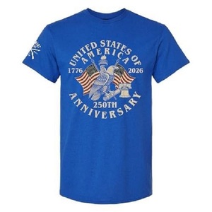 United States Of America 250th Anniversary 1776 2026 Men's <b>Red</b> Short Sleeve T-Shirt With Eagle And Flag Print Casual O-Neck Tees - Product Image 2
