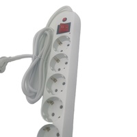 Enchufe de extensión con interruptor Regleta de alimentación Certificado CE 5 vías Europeo 16A 250V Blanco