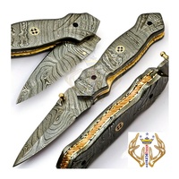 Couteau de poche pliant en acier Damas de haute qualité, lame à pointe tombante, marque SIZZCO, nouveau design, léger, pour la chasse et le camping, OEM