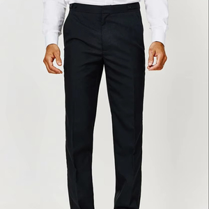 Pantalones de Vestir Formales para Hombre, Corte Profesional, Estilo Recto, Transpirables, de Lona, con Logotipo Personalizado, 100% Algodón - Product Image 1