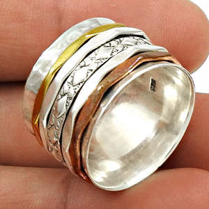 Artisan 925 Solid Sterling Silver Jewelry Wide Band <b>Ring</b> Handmade Unisex Design Bohemian <b>Ring</b> Available At Wholesale Price - Product Image 3