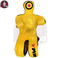 Nouveauté : Mannequin de lutte MMA Pro-Style en toile renforcée jaune et noire, avec fermeture éclair dorsale, sur mesure