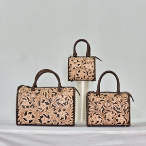 Bolso de Viaje Mini de Cuero de Lujo con Diseño Floral Grabado, Cierre de Cremallera, Estilo Vintage Duradero, Gran Venta - Product Image 5
