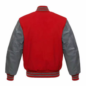 Bomber jacket <b>men</b> High quality Fleece Custom chenille embroidery leather sleeve baseball letter man jacket - Product Image 4