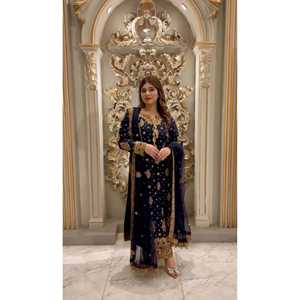 Elegante fiesta nocturna Kurta y Palazzo con Dupatta - Product Image 1