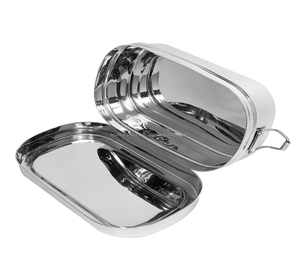 High-Grade 650 ml Stainless Steel Adult Lunch <b>Box</b> Secure Locking Clip Oval Shape Luxury Style Leak Proof 2 Compartments - Product Image 4