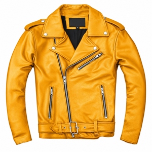 Customized Latest Designed Custom Men <b>Leather</b> <b>Jacket</b> <b>Long</b> Sleeve Lightweight Breathable <b>Leather</b> <b>Jacket</b> Available Multiple Colors - Product Image 4