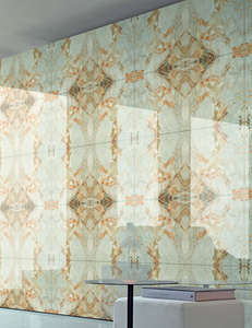 Azulejos de porcelana Bookmatch de 600x1200mm con efecto espejo para paredes, ideales para diseño de interiores de bienes inmuebles comerciales de lujo, venta al por mayor. - Product Image 3