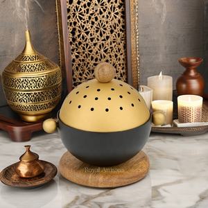 2025 Luxury Middle East Arabic Bakhoor Incense <b>Burner</b> Mubkhar Metal Mini <b>Bukhoor</b> <b>Burner</b> Gift Packing Aromic Use - Product Image 5