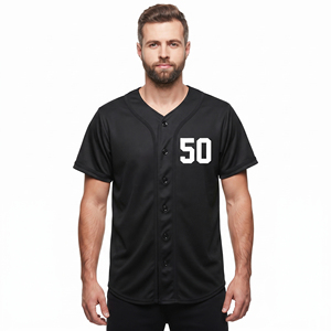 Camiseta de Béisbol Personalizada con Logotipo Bordado, Manga Corta, Cierre Completo con Botones, para Hombre, Ropa de Verano, 100% Poliéster, Secado Rápido - Product Image 5