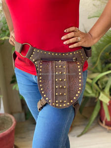 Waist Bags Unisex Leather Biker Bag Motorcycle <b>Belts</b> Hip <b>Pocket</b> Bum Bags - Product Image 3