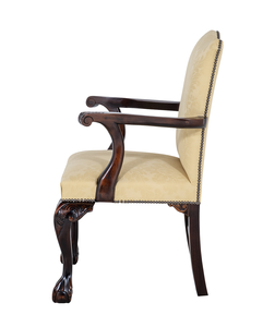 Chaise de salle à manger en bois massif de style vintage, faite à la main, avec revêtement en cuir synthétique marron, chaise d'appoint pour salon 1404446 - Product Image 3