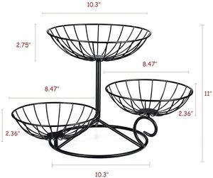 Corbeille à fruits élégante en fer forgé pour comptoir de cuisine, présentoir à fruits frais, décoration de table à manger, décoration intérieure – Fabricant OEM - Product Image 2