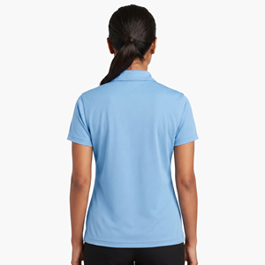 Camiseta de Golf de Manga Corta para Mujer SOSH4, Azul Claro y Blanco, Sólida, Transpirable, con Estampado Personalizado, 100% Poliéster - Product Image 2