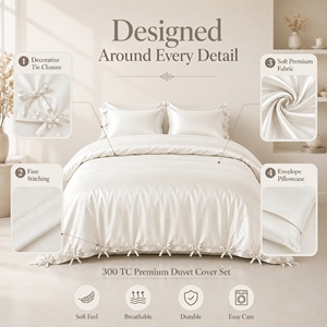 Sangle de fixation robuste en coton et bambou pour couette, pour une fixation sécurisée du couvre-lit, empêchant le mouvement du tissu, disponible au meilleur prix - Product Image 1