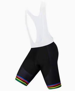 Ensemble de maillot et short de cyclisme pour homme, noir à rayures arc-en-ciel, respirant, léger, sportif, manches courtes, coupe classique - Product Image 3