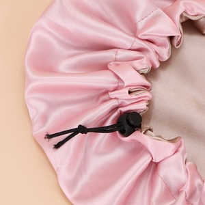 Bonnet de nuit en satin de soie double couche personnalisé, réversible, avec bande réglable, faible MOQ, vente en gros - Product Image 2