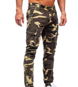 Wholesale Custom Men's Cargo Pants Long Joggers Large Side Pockets Canvas Lightweight Eco-Friendly Mid Waist Light Wash Straight - Product Image 2