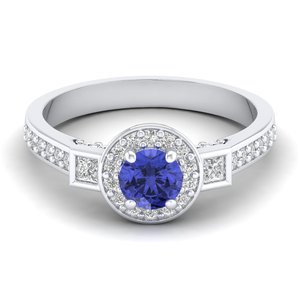 Bagues de fiançailles REYES en argent sterling 925 avec moissanite, pierre précieuse naturelle tanzanite, cadeau d'anniversaire, bijoux fins, nouveau design - Product Image 1