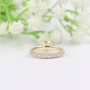 Anillo de eternidad completo de lujo con diamante redondo de 1.01 quilates cultivado en laboratorio con oro amarillo de 14 quilates, regalo fino para propuesta de matrimonio o fiesta de compromiso - Product Image 6