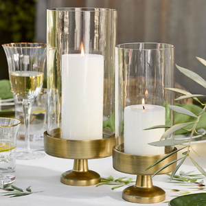Hot-Sale Metal Bases with <b>Glass</b> Hurricane Candle <b>Holder</b> For Wedding, Christmas Table Decoration - Product Image 2