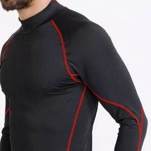 New Arrival 2026 Customized Logo Silk Screen Printed Mens Long Sleeves All Black Surfing Rash Vests Swimming Rash Guards - Product Image 4