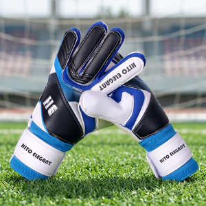 Gants de gardien de but en latex allemand respirant avec protection des doigts, antidérapants et ajustés pour le football - Product Image 3