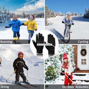 Guantes de Ciclismo Térmicos Negros para Exteriores, Compatibles con Pantalla Táctil, Unisex, de Poliéster, para Invierno - Product Image 4