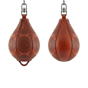 Balón de Boxeo de Cuero Repujado Premium para Entrenamiento de Reflejos y Fitness - Product Image 1
