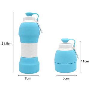 ขวดน้ำซิลิโคนแบบพับได้สำหรับเดินทาง19ออนซ์/550มล. สีออกแบบโลโก้ได้ตามต้องการ - Product Image 1