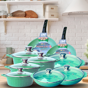 Ensemble de casseroles en aluminium moulé sous pression durable de la marque HOCA, revêtement céramique antiadhésif, fond à induction, avec couvercles en verre, fabrication OEM au Vietnam - Product Image 5