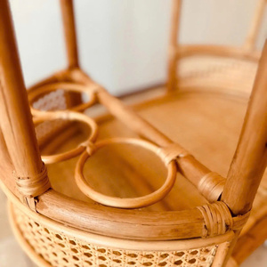 Carrito de Bar de Mimbre Hecho a Mano con Ruedas Giratorias, Mueble Moderno de Ratán Natural para Hotel, Carrito de Servicio para Cocina - Product Image 2