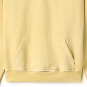 เสื้อฮู้ดดี้วินเทจสีเหลืองสำหรับผู้หญิง ผ้าฟลีซคอตตอน 100% ล้างสีแบบแอซิดวอช สกรีนโลโก้ได้ ระบายอากาศได้ดี สไตล์สตรีทแวร์ สำหรับผู้หญิง ใส่ได้ในฤดูหนาว - Product Image 4