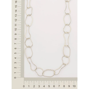 <b>Silver</b> Plated Link Chain <b>Choker</b> Necklace Minimalist Design Unisex Daily Wear Jewelry Alloy Material Simple Style Necklaces - Product Image 2