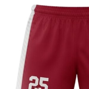 Shorts de lacrosse unisexes rouges en polyester, coupe athlétique, vêtements de sport légers, uniforme d'équipe, entraînement, match, vêtements de compétition - Product Image 3