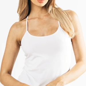 Low profile Shoulder Straps <b>White</b> Womens Full Length Premium Breathable <b>Tank</b> <b>Top</b> Wholesale rate best selling with customization - Product Image 6