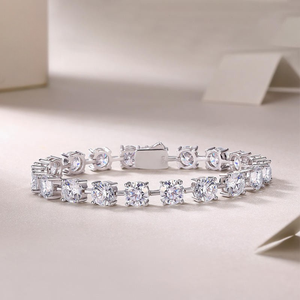 Bracelet tennis en argent sterling 925 certifié GRA, serti de moissanite VVS taille ronde, 3mm, 4mm, 5mm, 65mm, style hip-hop, vente en gros - Product Image 2