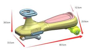 Qitong Vintage Swing Baby Walker & Twist Car - Jouet à direction à quatre roues pour enfants unisexes de 2 à 5 ans - Product Image 5