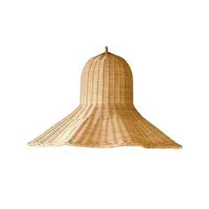Abat-jour en rotin tissé à la main durable, forme de dôme large, couleur naturelle, luminaire suspendu fait à la main pour les projets d'intérieur à grande échelle - Product Image 1