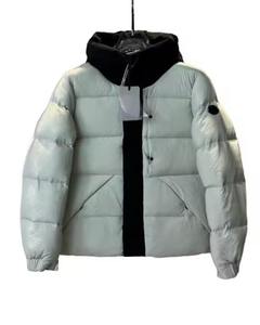 Luxury Designer <b>Men's</b> Regular Branded <b>White</b> Plus Size Hooded Puffer <b>Jacket</b> with Zipper Closure Waterproof Features Spring - Product Image 5