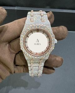 Montre classique de luxe en or rose de haute qualité, sertie de diamants Moissanite VVS, style Hip Hop, disponible à un prix compétitif - Product Image 5