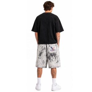 Washed Oversized <b>Men's</b> T-<b>Shirt</b> Set 100% Cotton Eco-Friendly Vintage Streetwear Short Sleeve Crew Neck Tee and Shorts Outfit - Product Image 5