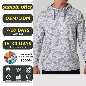 Sudadera con Capucha de Manga Larga con Camuflaje para Hombre, Protección Solar UPF 50, Secado Rápido, Transpirable, Camisa de Pesca, Poliéster, Estampado por Sublimación - Product Image 6
