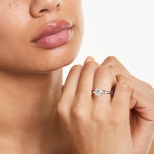 Luxury 925 Sterling <b>Silver</b> Round Brilliant Cut Moissanite <b>Solitaire</b> <b>Ring</b> Prong Setting Fine Jewelry Bridal Wedding <b>Ring</b> - Product Image 4