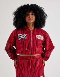 Sweat à capuche en molleton pour femme, coupe ample, style streetwear, manches longues, longueur courte, 95% coton 5% élasthanne, avec épaulettes et fermeture éclair sur le devant. - Product Image 1