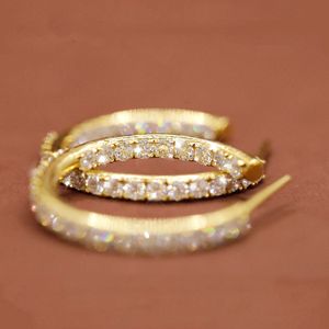 Classic 925 Sterling Silver Round Cut Diamond Curved Drop Stud <b>Hoop</b> <b>Earrings</b> - Product Image 6