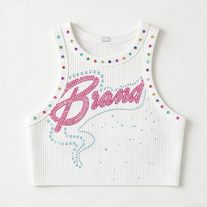 Camiseta Deportiva sin Mangas para Mujer, con Logotipo Serigrafiado, Transpirable, 100% Algodón, Secado Rápido, Ecológica, Top Deportivo - Product Image 1