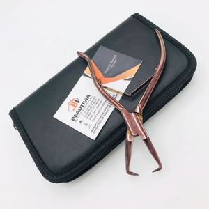 Outils d'extension de cheveux professionnels de marque privée hautement personnalisés pince d'élimination des micro perles en or rose métal de fer à kératine durable - Product Image 1