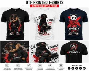 เสื้อยืดแขนสั้นผู้ชายทรงปกติ คอกลม สไตล์สตรีท ผ้าแคนวาส ระบายอากาศได้ดี พิมพ์ลาย DTF จาก ATTIRELY SPORTS - Product Image 4
